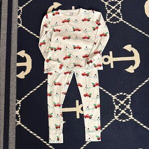 Sail to Sable Kids Pima Cotton Christmas Pajamas with Trucks and Snowmen